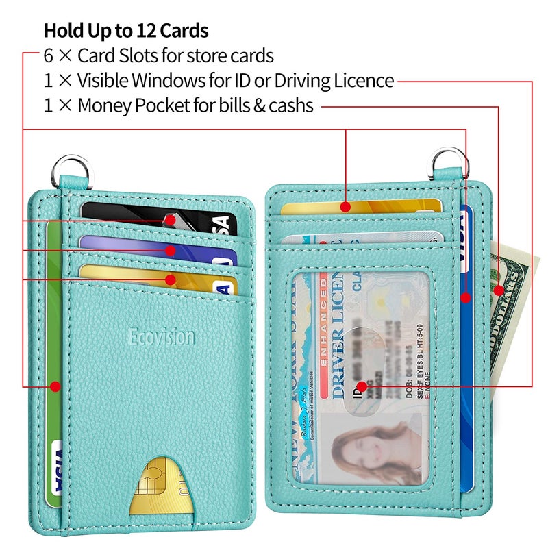 EcoVision Slim Minimalist Front Pocket Wallet, RFID Blocking Credit Card Holder Wallet with Detachable D-Shackle for Men Women - Image 5